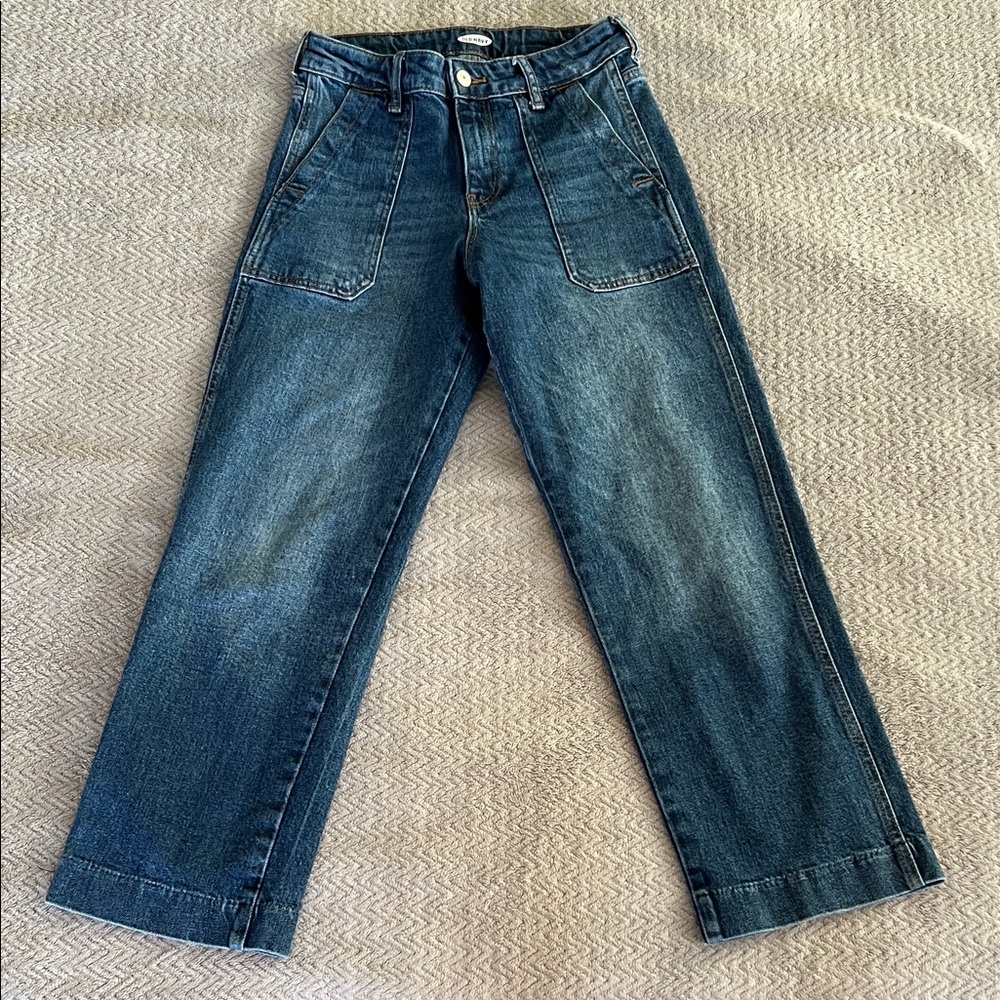 💋3/$10💋Old Navy Cropped Straight Leg Pocket Jeans Size 0 Straight Leg